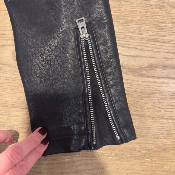 Topshop Faux Leather Black Moto Jacket Womens Size US 8-Zipped Sleeve-Super Cute - Picture 15 of 16
